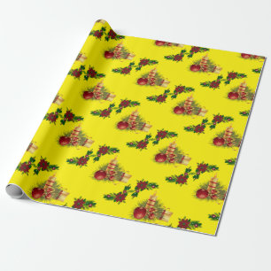 Weihnachtswrapping Papier Kerzen Geschenkpapier