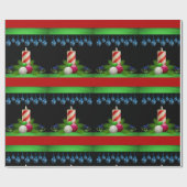 Weihnachtswrapping Papier Kerzen schwarz Geschenkpapier (Flach)