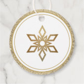 Weihnachtswrapping Papier-Nordic Gold-Geschenketik Geschenkanhänger (Vorderseite)