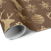 Weihnachtswrapping Papier-Nordic Gold Geschenkpapier (Rolleneckpunkt)