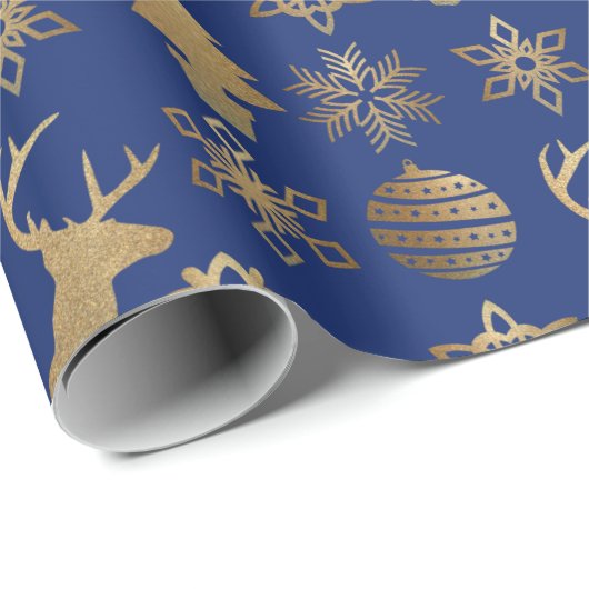 Weihnachtswrapping Papier-Nordic Gold Geschenkpapier (Rolleneckpunkt)