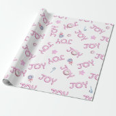 Weihnachtswrapping Papier Pink Candy Cane Joy Geschenkpapier (Ungerollt)