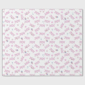 Weihnachtswrapping Papier Pink Candy Cane Joy Geschenkpapier (Flach)