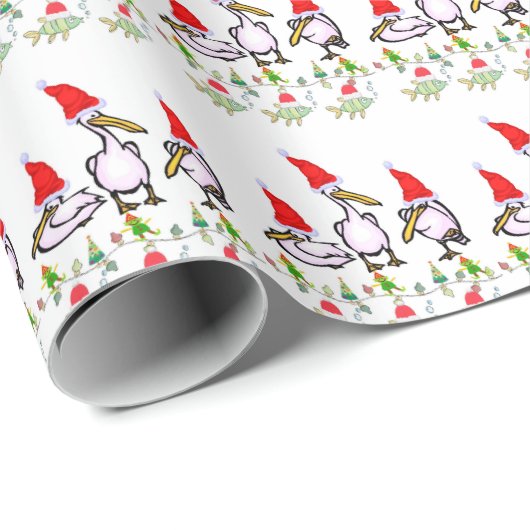Weihnachtswrapping Papier Pink Pelican Geschenkpapier (Rolleneckpunkt)