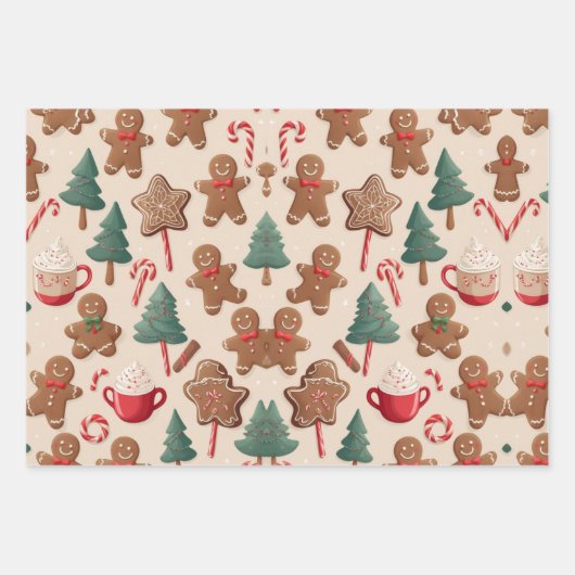 Weihnachtswrapping Papier Set von 3 (Vorderseite 3)