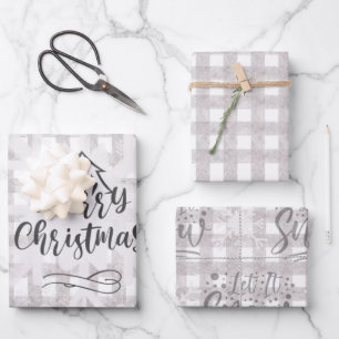Weihnachtswrapping Papier Set von 3