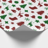 Weihnachtswrapping Papier Xmas Bäume Strumpf Karie Geschenkpapier (Ecke)