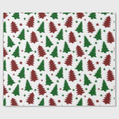 Weihnachtswrapping Papier Xmas Bäume Strumpf Karie Geschenkpapier (Flach)