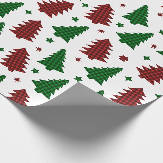 Weihnachtswrapping Papier Xmas Bäume Strumpf Karie Geschenkpapier (Ecke)