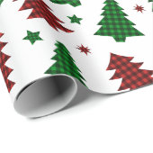 Weihnachtswrapping Papier Xmas Bäume Strumpf Karie Geschenkpapier (Rolleneckpunkt)