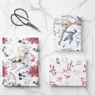 Weihnachtswrapping Sheets Set von 3 Geschenkpapier Set