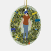 Weihnachtswreath-Agility-Lenker 1 Keramik Ornament (Rechts)