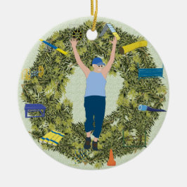 Weihnachtswreath-Agility-Lenker 2 Keramikornament