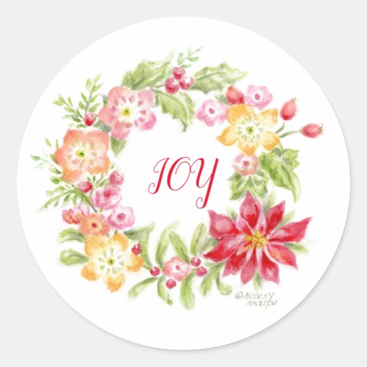 Weihnachtswreath Floral Medley Stickers (Vorderseite)