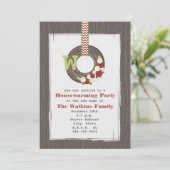 Weihnachtswreath-Holzinspiriertes Einladung (Stehend Vorderseite)