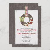 Weihnachtswreath-Holzinspiriertes Einladung (Vorne/Hinten)