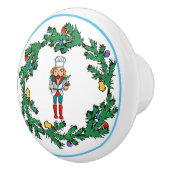 WeihnachtsWreath mit Kochs-Nussknacker Keramikknauf (Rechts)