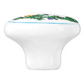 WeihnachtsWreath mit lila Nussknacker-Keramik Keramikknauf (Seitenansicht)