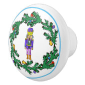 WeihnachtsWreath mit lila Nussknacker-Keramik Keramikknauf (Rechts)