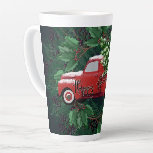 Weihnachtswreath Vintag Truck Milchtasse (Linke Ecke)