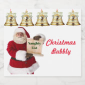 Weihnachtswulstchen-Label des Weihnachtsmanns Schaumweinetikett (Einzelnes Label)