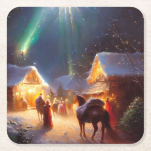 Weihnachtswunder 3 rechteckiger pappuntersetzer