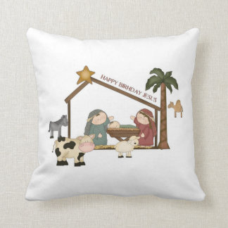 Weihnachtswunderliches Krippen-Szenenkissen Kissen