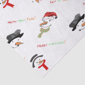 Weihnachtswunderliches Schneemann-Muster Seidenpapier (Ausschnitt)