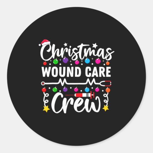 Weihnachtswundpflege-Crew Krankenpfleger Xmas Pfle Runder Aufkleber (Vorderseite)
