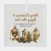 Weihnachtswunsch individuell anpassbar ornament aus glas (Rückseite)