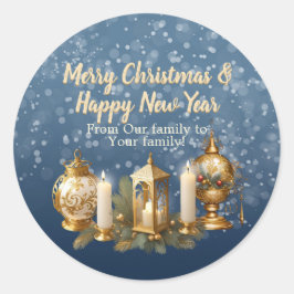 Weihnachtswunsch individuell anpassbar runder aufkleber