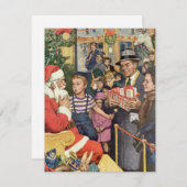 Weihnachtswunsch, Junge auf Weihnachtsmann Feiertagskarte (Vorne/Hinten)