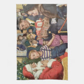 Weihnachtswunsch, Junge auf Weihnachtsmann Geschirrtuch (Vertikal)