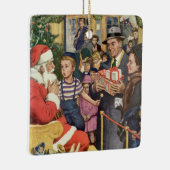 Weihnachtswunsch, Junge auf Weihnachtsmann Keramikornament (Rechts)