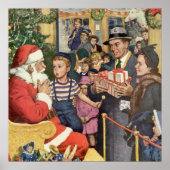 Weihnachtswunsch, Junge auf Weihnachtsmann Poster (Vorne)