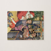 Weihnachtswunsch, Junge auf Weihnachtsmann Puzzle (Horizontal)