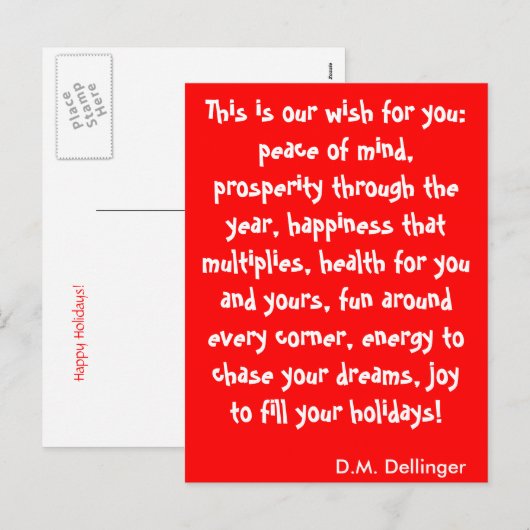 Weihnachtswunsch Postkarte (Vorne/Hinten)