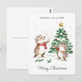 Weihnachtswunschbaum Igel Postkarte (Vorne/Hinten)