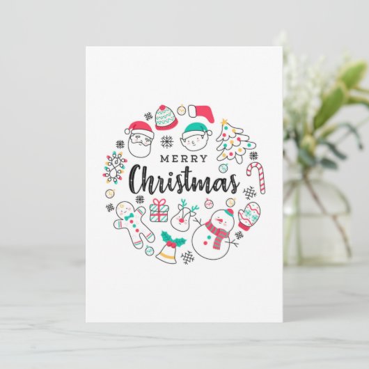 Weihnachtswünsche begrüßen einladung (Stehend Vorderseite)