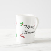Weihnachtswünsche Bone China Tasse (Vorderseite Rechts)