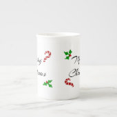 Weihnachtswünsche Bone China Tasse (Vorderseite)