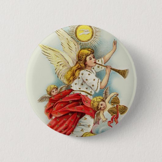 Weihnachtswünsche Engel Button (Vorderseite)