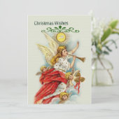 Weihnachtswünsche Engel Feiertagskarte (Stehend Vorderseite)
