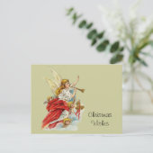 Weihnachtswünsche Engel Feiertagspostkarte (Stehend Vorderseite)