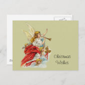 Weihnachtswünsche Engel Feiertagspostkarte (Vorne/Hinten)