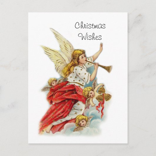 Weihnachtswünsche Engel Feiertagspostkarte (Vorderseite)