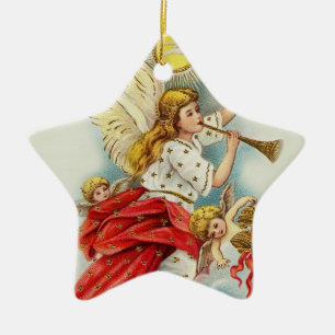 Weihnachtswünsche Engel Keramik Ornament