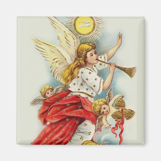 Weihnachtswünsche Engel Magnet (Vorne)