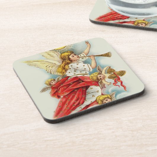 Weihnachtswünsche Engel Untersetzer (Linke Seite)