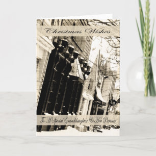 Weihnachtswünsche, Enkelin und Partner Feiertagskarte